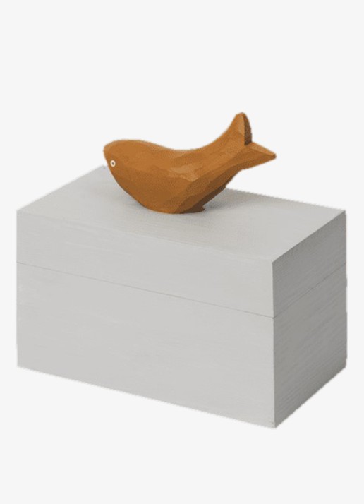 ferm LIVING Harbour Fish opbergdoos 9 x 14,5 cm - detail 4 grijs