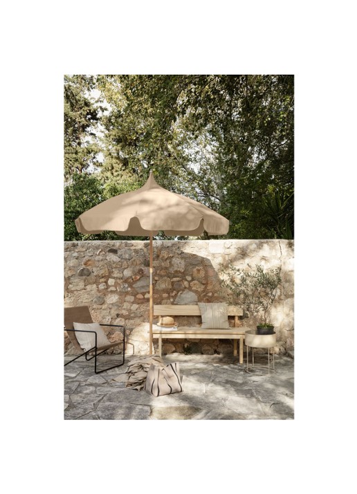 ferm LIVING Lull parasol 200 cm - voorkant 4 zand