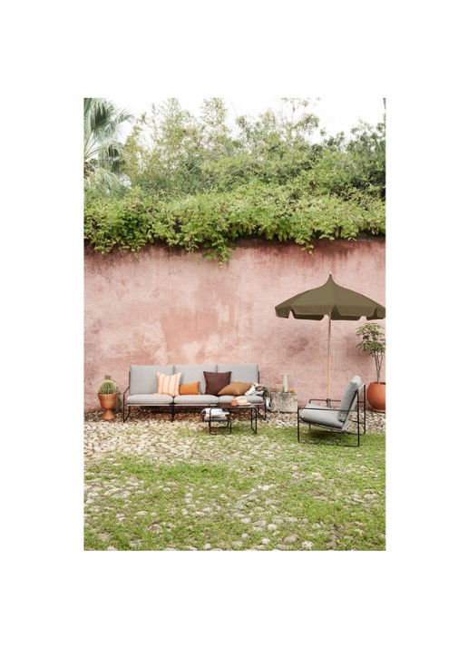ferm LIVING Lull parasol 200 cm - voorkant 4 legergroen