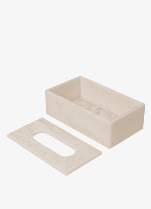 ferm LIVING Mist tissuebox 12 x 21,5 cm - achterkant parelmoer