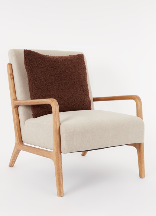 ferm LIVING Moor sierkussen in wolblend 48 x 48 cm - voorkant 2 chocoladebruin
