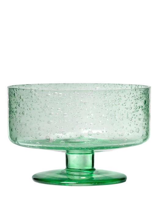 ferm LIVING Oli dessert glas  - voorkant groen