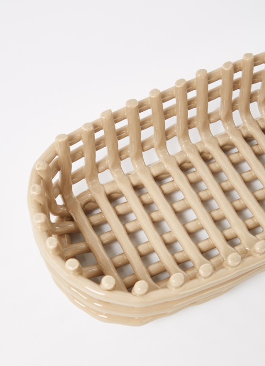 ferm LIVING Opbergmand van keramiek - detail 3 beige