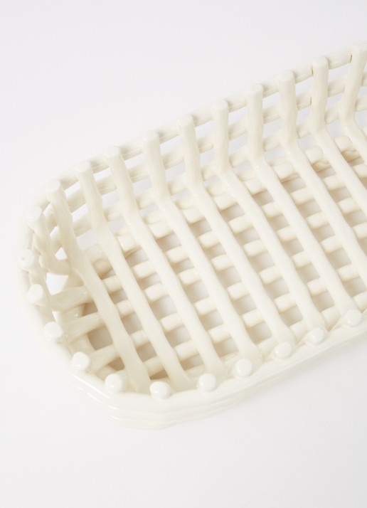 ferm LIVING Opbergmand van keramiek - detail 3 gebroken wit