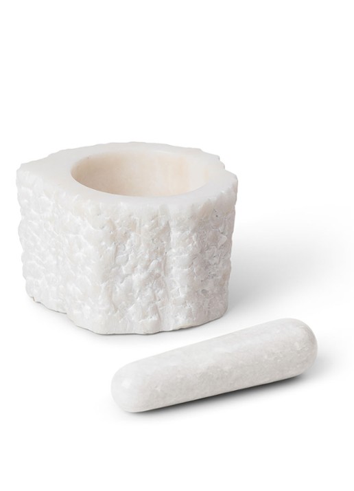 ferm LIVING Petra Mortar vijzel 14 x 12 cm - voorkant wit