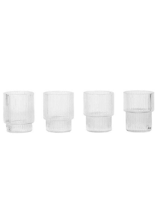 ferm LIVING Ripple drinkglas 0,6 cl set van 4