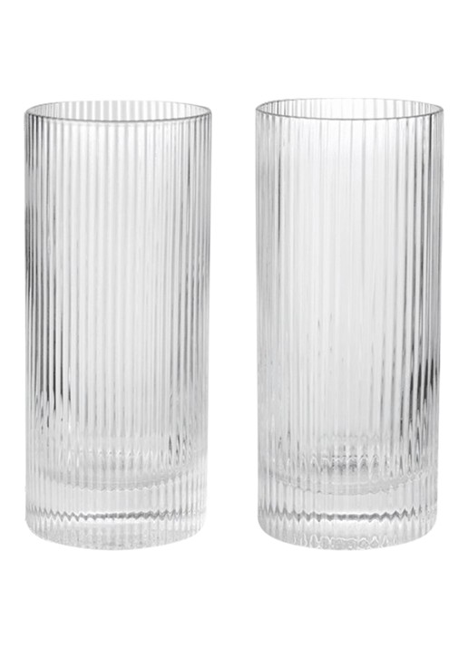 ferm LIVING Ripple longdrinkglas set van 2