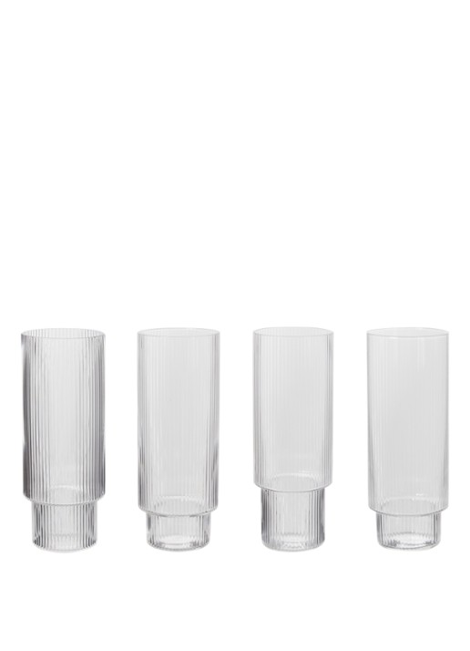 ferm LIVING Ripple longdrinkglas set van 4