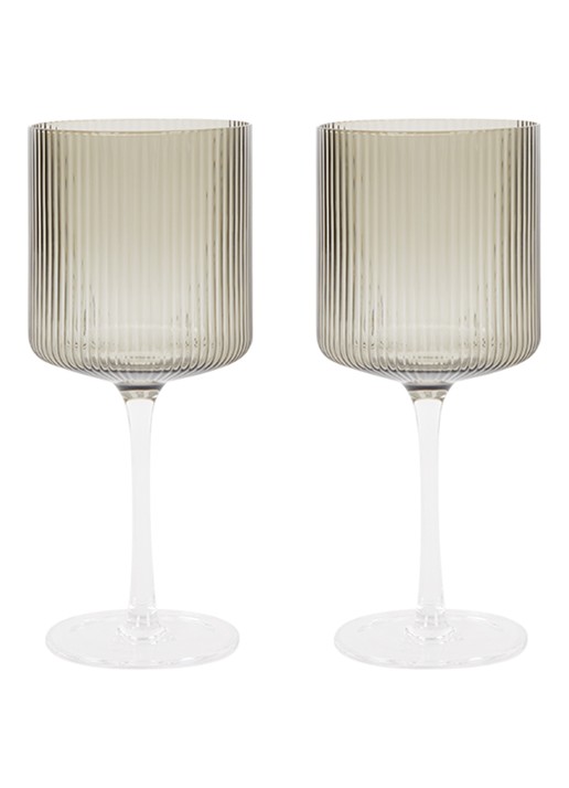 ferm LIVING Ripple rode wijnglas 32,5 cl set van 2