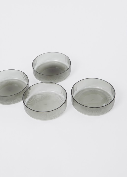 ferm LIVING Ripple serveerschaal 12,2 cm set van 4 - voorkant 2 transparant