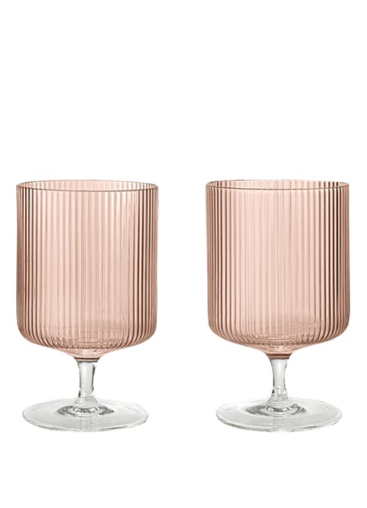 ferm LIVING Ripple wijnglas set van 2
