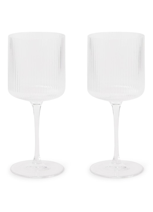 ferm LIVING Ripple witte wijnglas 26 cl set van 2