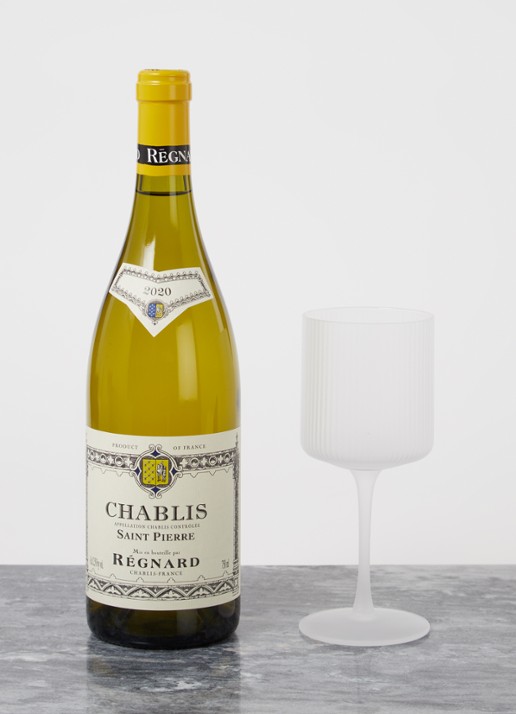 ferm LIVING Ripple witte wijnglas 26 cl set van 2 - voorkant 3 wit