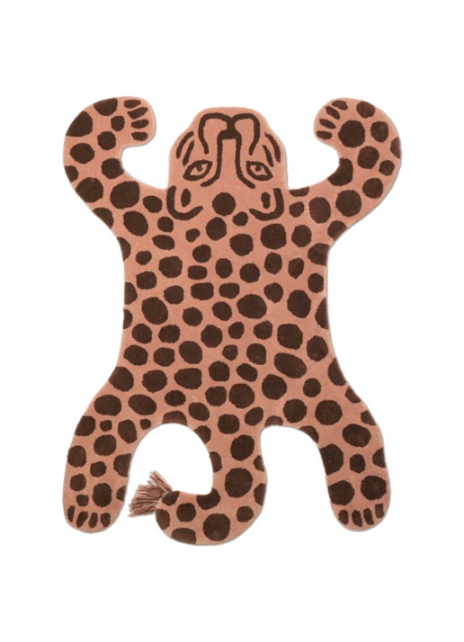 ferm LIVING Safari leopard vloerkleed - voorkant roze