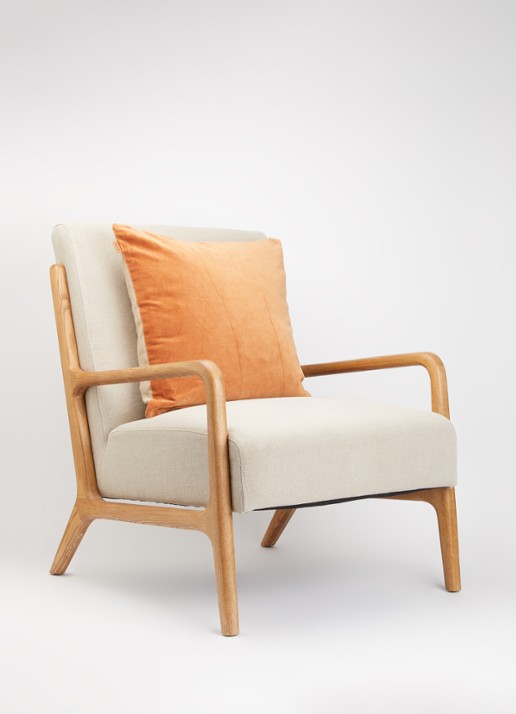 ferm LIVING Senti sierkussen 50 x 50 cm  - voorkant 4 roestbruin