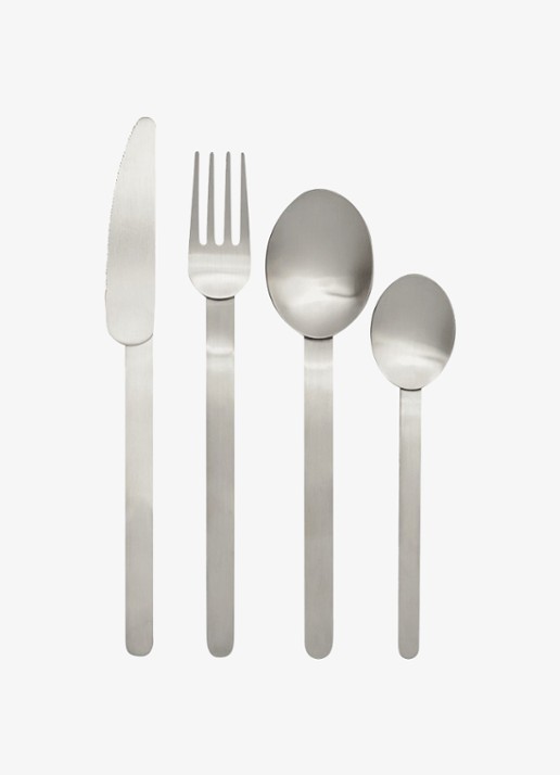 ferm LIVING Stelo bestekset 4-delig - detail 3 zilver