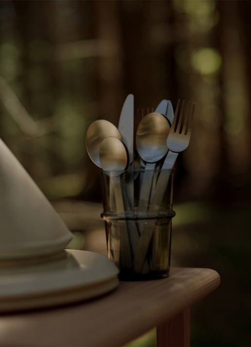 ferm LIVING Stelo bestekset 4-delig - detail 5 zilver