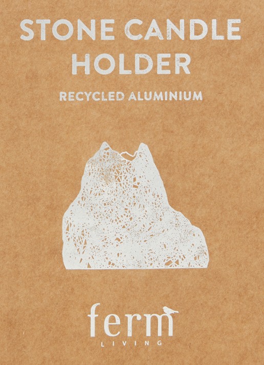 ferm LIVING Stone L kandelaar 7 cm - detail zilver