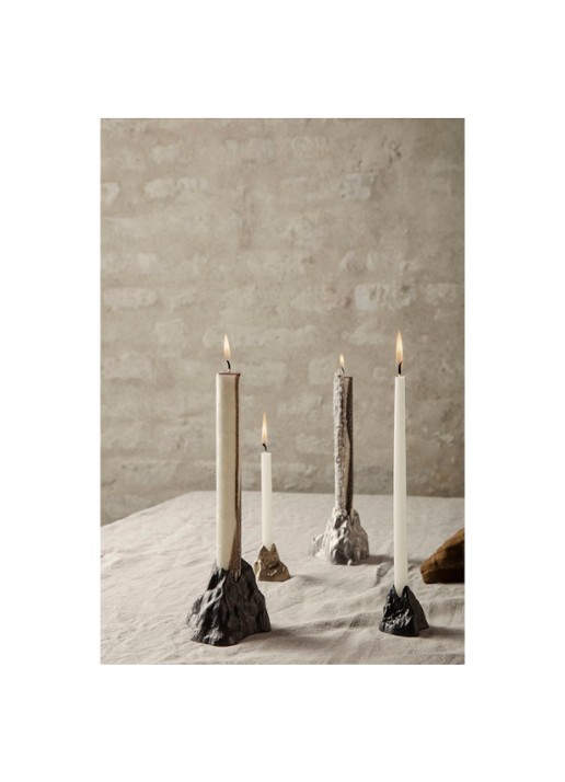 ferm LIVING Stone L kandelaar 7 cm - voorkant 3 zilver