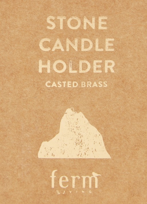 ferm LIVING Stone S kandelaar 4 cm - detail goud