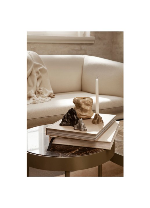 ferm LIVING Stone S kandelaar 4 cm - voorkant 3 goud