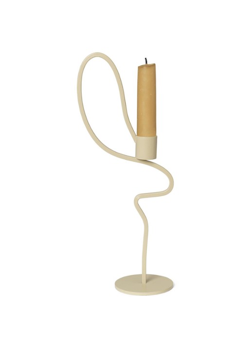 ferm LIVING Valse kandelaar 28 cm - achterkant beige