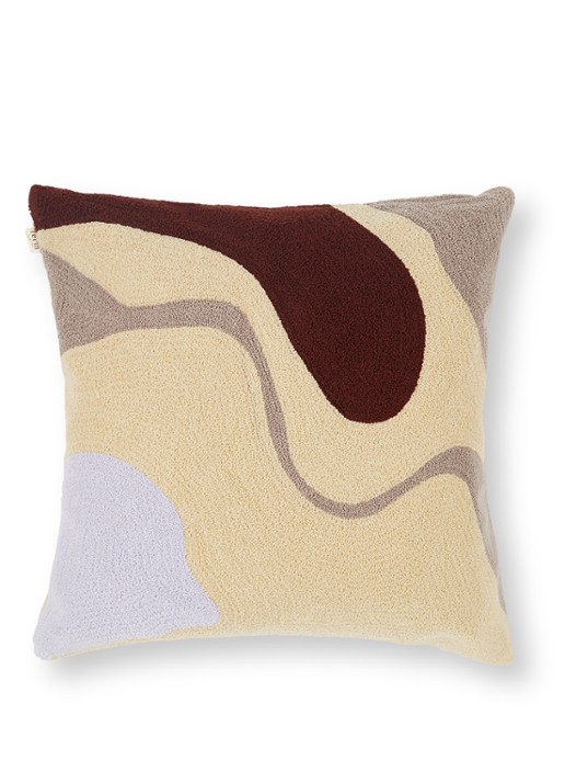 ferm LIVING Vista sierkussenhoes 50 x 50 cm - voorkant 2 hazelnootbruin