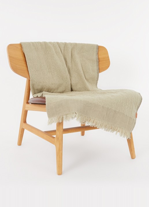 ferm LIVING Weaver plaid in wolblend 120 x 170 cm - voorkant 2 olijfgroen