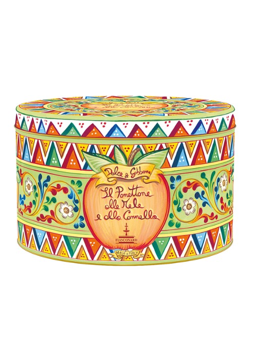 Fiasconaro Panettone met gekonfijte appel en kaneel in bewaarblik 1 kg