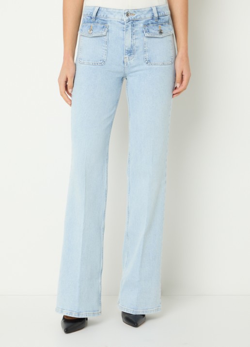 Fifth House Bella high waist straight leg jeans met lichte wassing