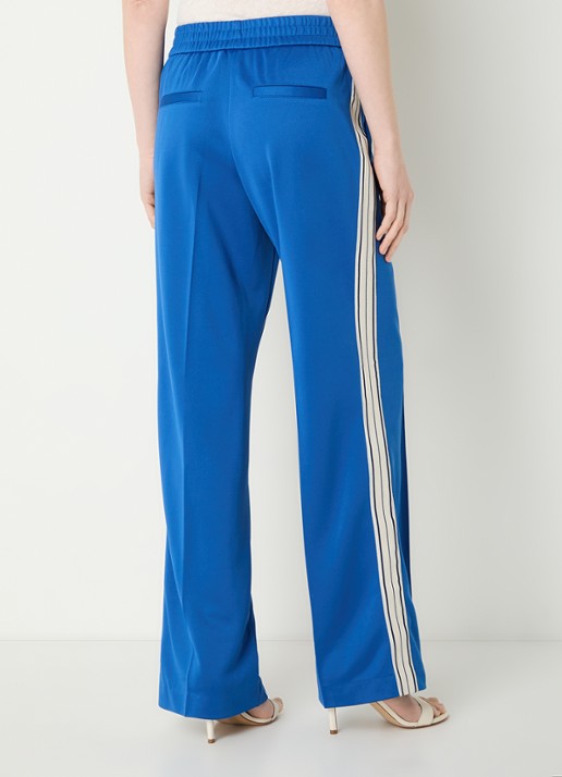 Fifth House Gino high waist straight fit trackpants met steekzakken - achterkant royalblauw