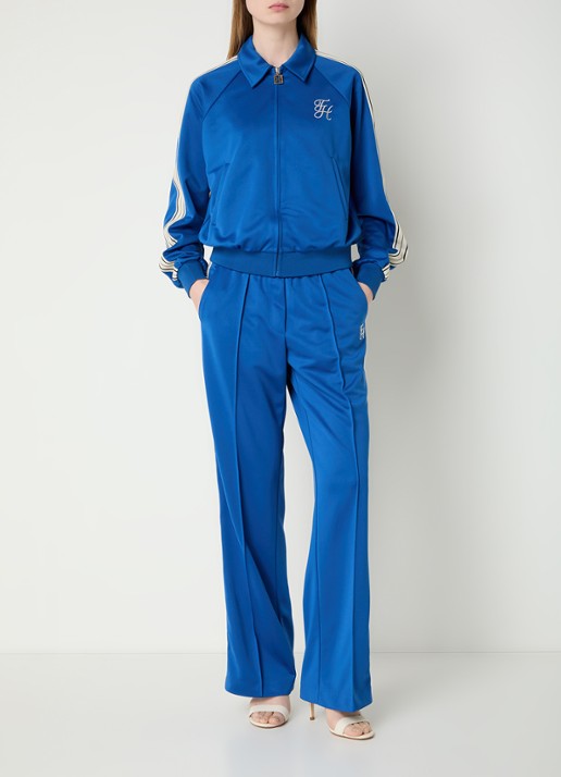 Fifth House Gino high waist straight fit trackpants met steekzakken - voorkant 4 royalblauw