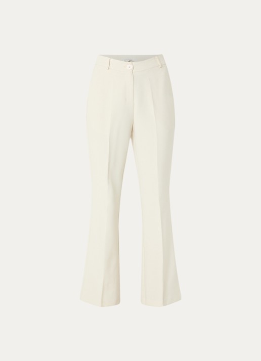 Fifth House High waist flared fit pantalon met steekzakken - voorkant 3 creme