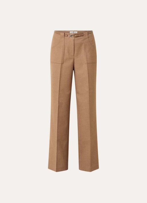 Fifth House Ladaa high waist loose fit pantalon met persplooi - voorkant 3 camel
