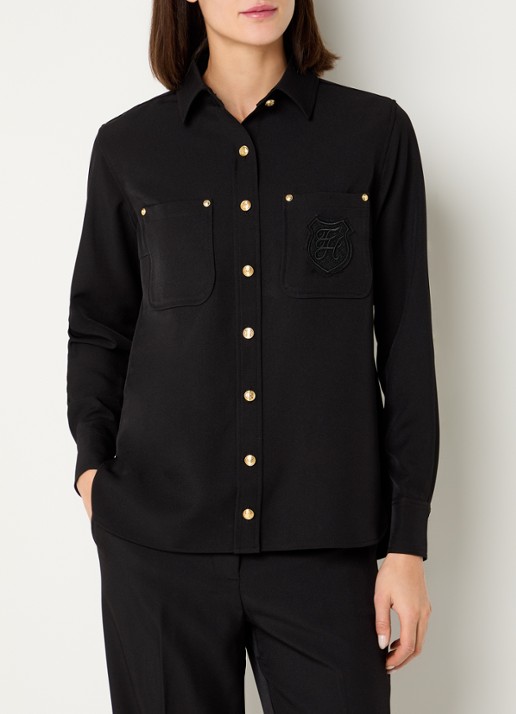 Fifth House Lonni blouse met borstzakken en logoborduring