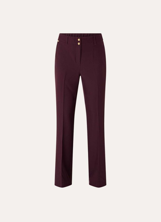 Fifth House Lonni high waist tapered fit pantalon met steekzakken - voorkant aubergine