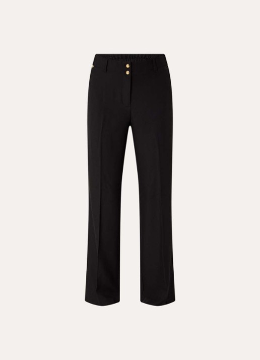 Fifth House Lonni high waist tapered fit pantalon met steekzakken - voorkant zwart