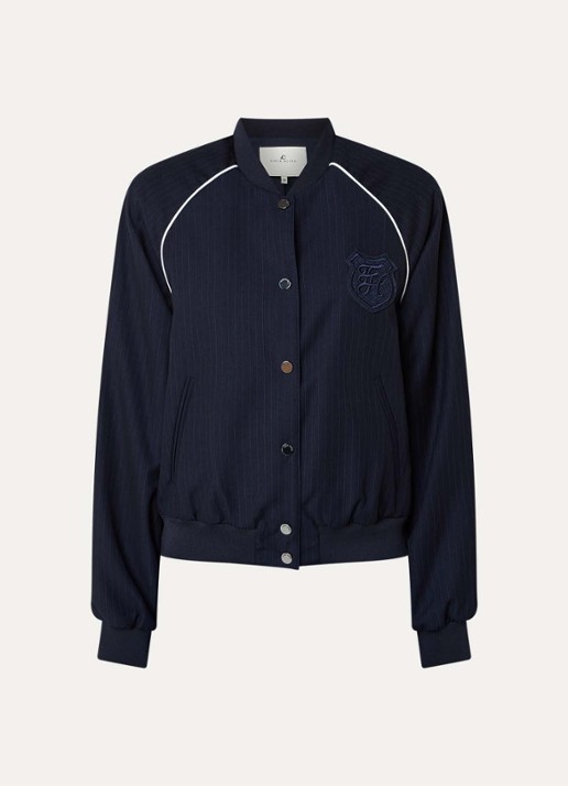 Fifth House Lory bomberjack met logoborduring en steekzakken - voorkant 2 donkerblauw