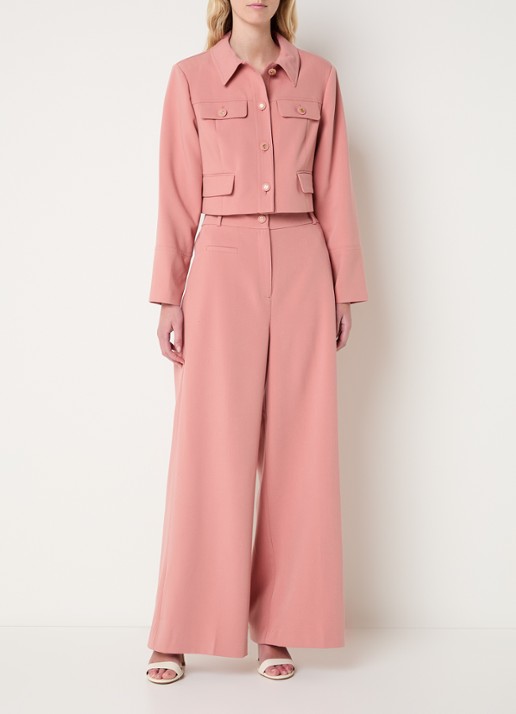 Fifth House Mabelle cropped jack met klepzakken - voorkant 4 roze