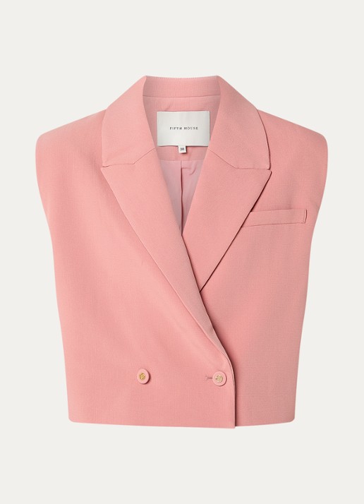 Fifth House Mabelle gilet met schoudervulling - voorkant 2 roze