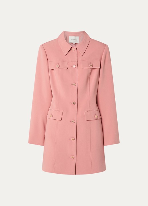Fifth House Mabelle mini blazerjurk met schoudervulling - voorkant 2 roze
