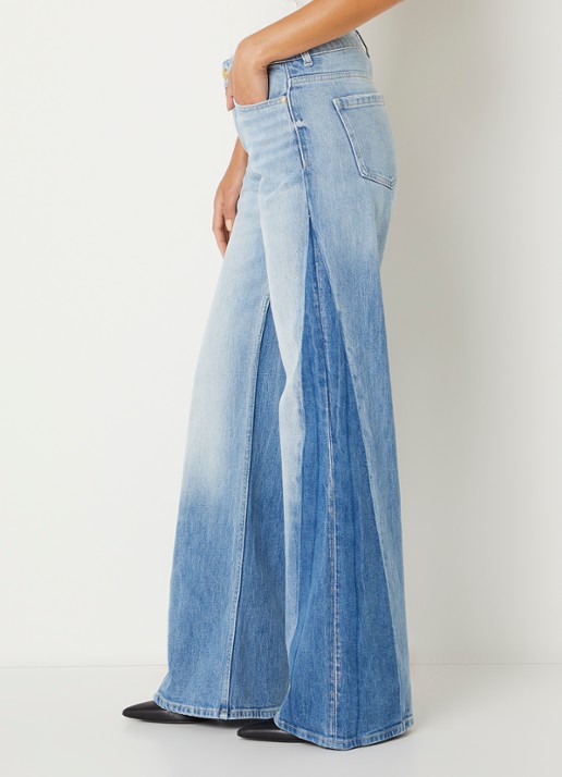 Fifth House Maddie high waist straight leg jeans met lichte wassing - detail 4 indigo