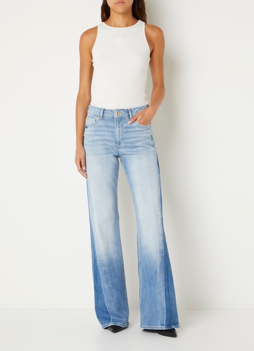 Fifth House Maddie high waist straight leg jeans met lichte wassing - voorkant 2 indigo