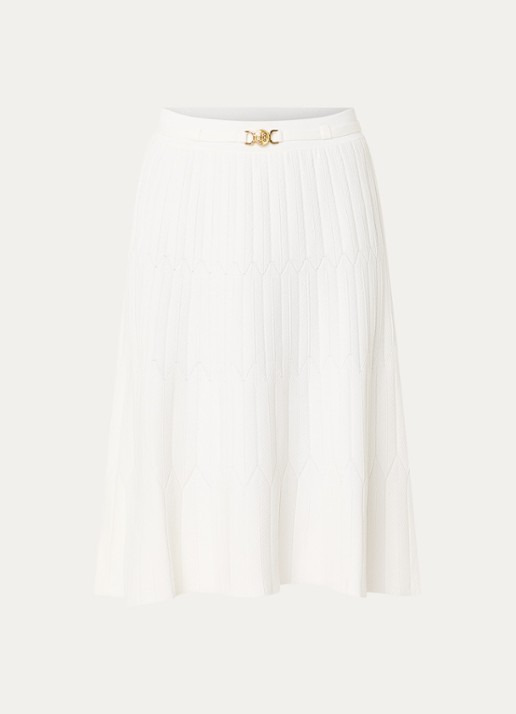 Fifth House Malya midi rok met structuur - voorkant creme