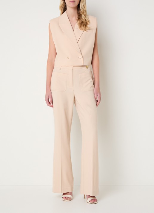 Fifth House Manon gilet met schoudervulling - voorkant 3 beige
