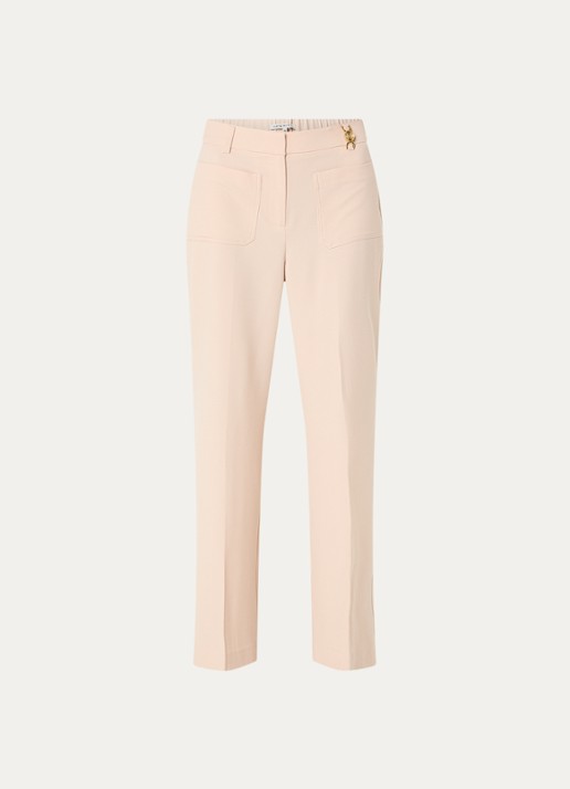 Fifth House Manon high waist wide fit pantalon met opgestikte zakken - voorkant perzikroze