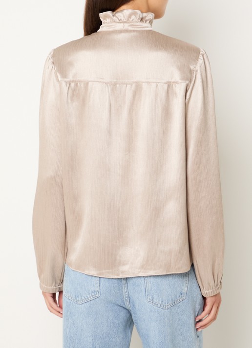 Fifth House Marli blouse met strikdetail - achterkant 4 beige