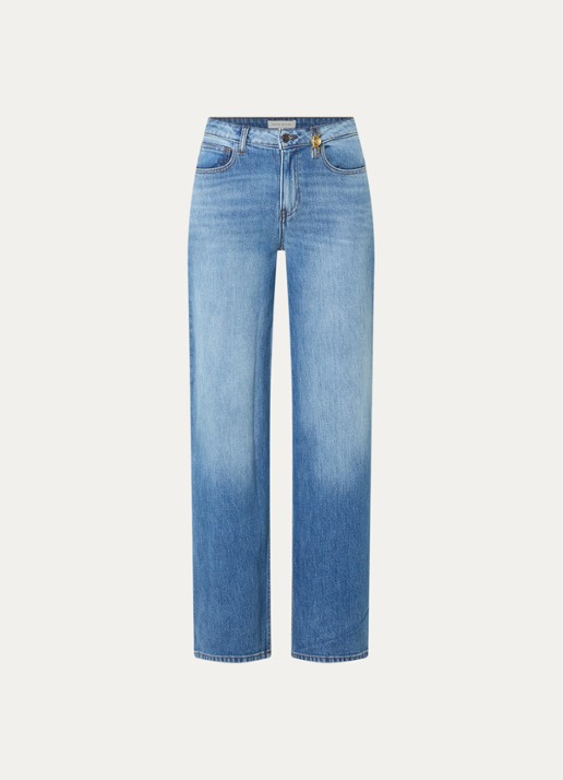 Fifth House Mary Jane high waist straight leg jeans met lichte wassing