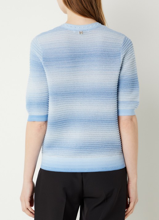 Fifth House Marylou grofgebreide top met lurex - achterkant blauw
