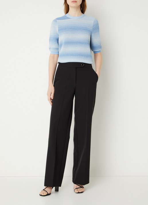 Fifth House Marylou grofgebreide top met lurex - voorkant 3 blauw